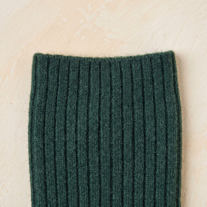 Pine women's 100% cashmere knee-high socks - worn by a model, view 1