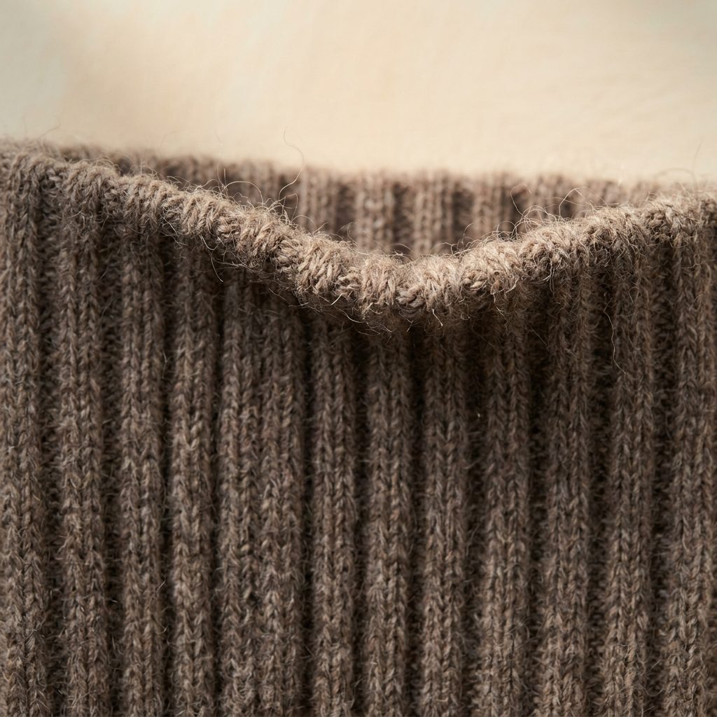 Toast Melange women's undyed cashmere knee-high socks - ribbed cuff detail