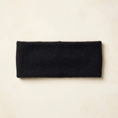 Gomba twisted-front cashmere headband in Black, flat back