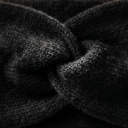 Gomba twisted-front cashmere headband in Black, twist detail