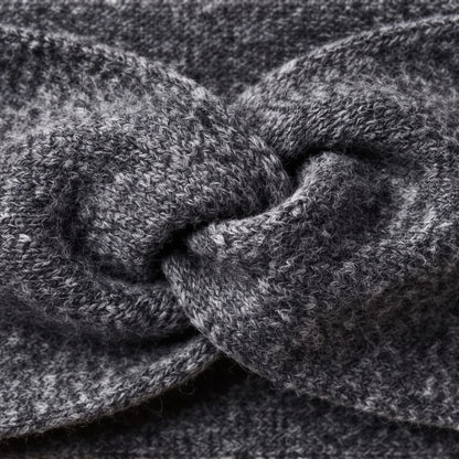 Undyed Gomba twisted-front cashmere headband in Dark Grey Melange, twist detail
