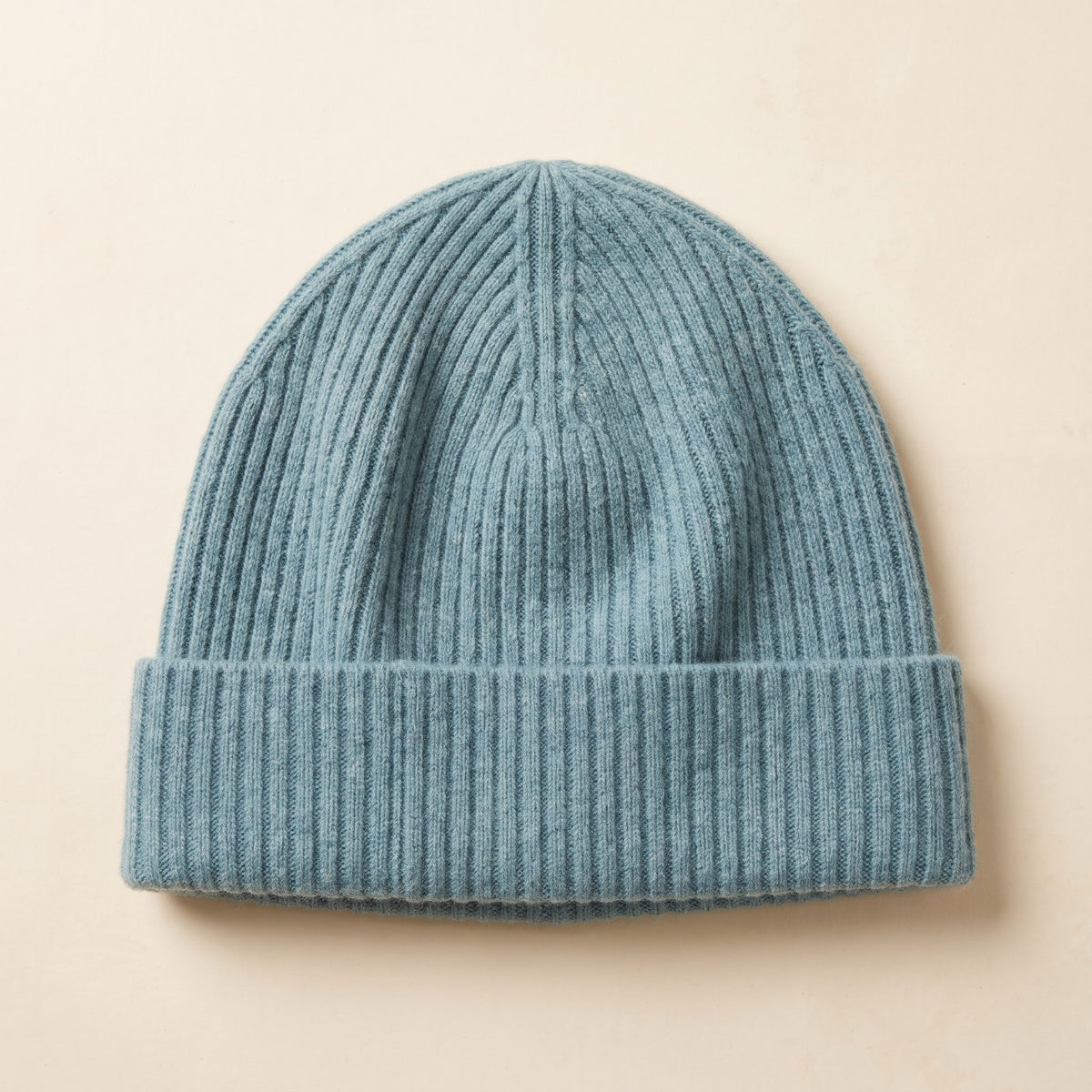 WRAQ Women's Cashmere Beanie - Haven Ribbed Aqua 1