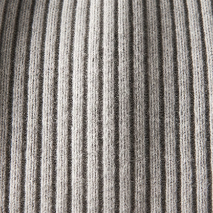 WRLM Women's Undyed Cashmere Beanie - Haven Ribbed Light Grey Melange 3