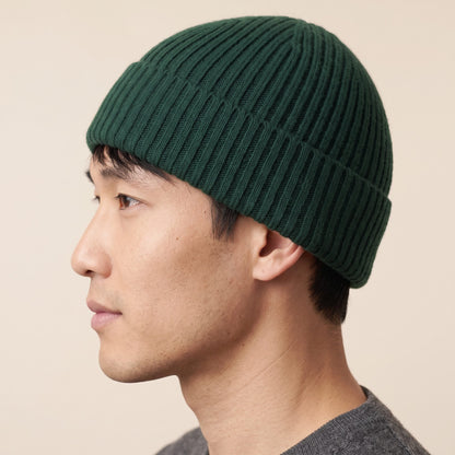 HPB03 Men's Cashmere Beanie - Haven Ribbed Pine 5
