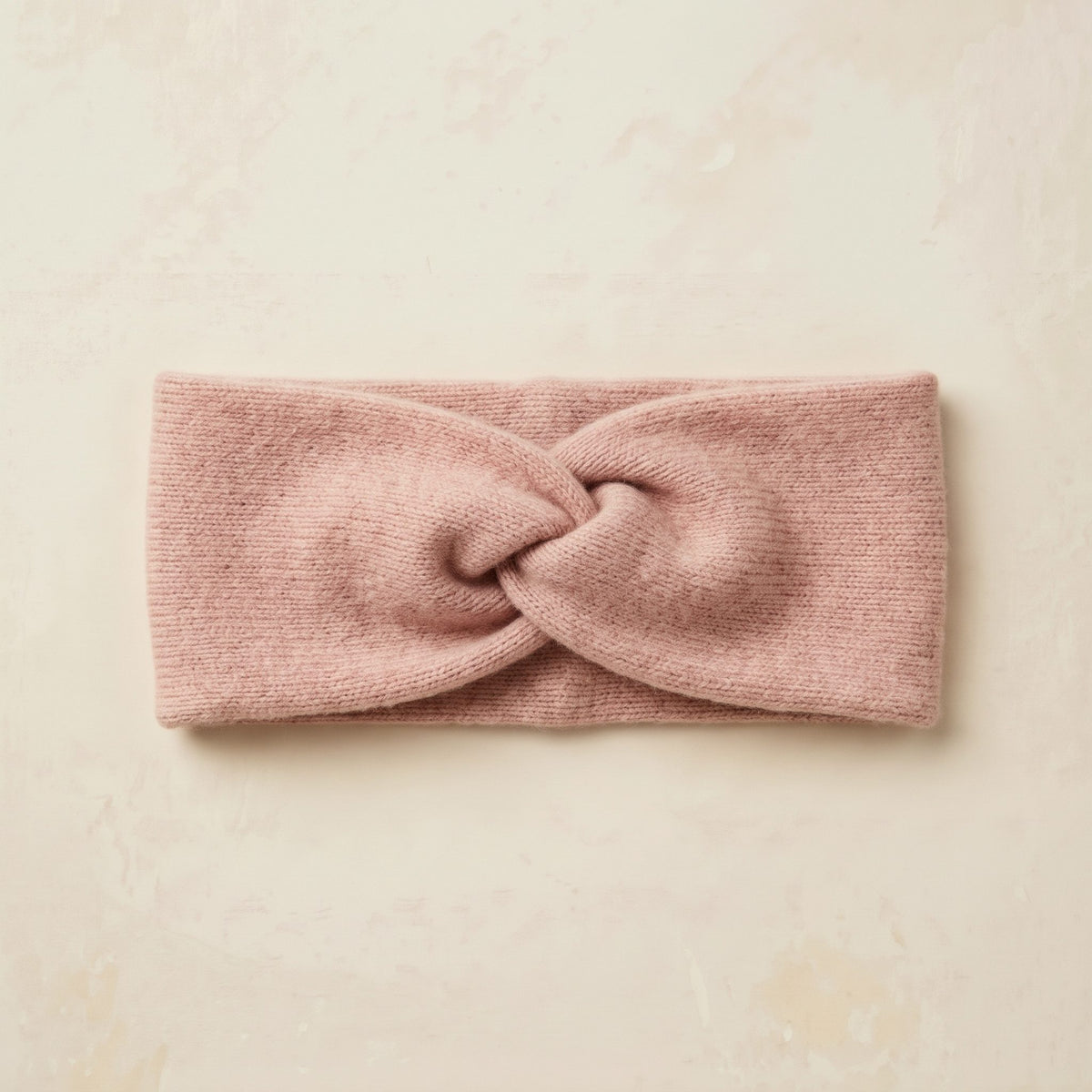 Gomba twisted-front cashmere headband in Blush Pink, flat front