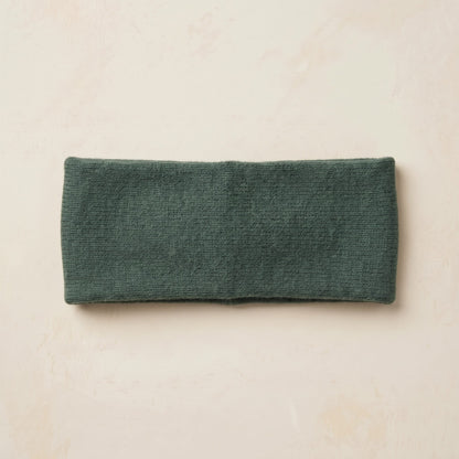 Gomba twisted-front cashmere headband in Pine, flat back