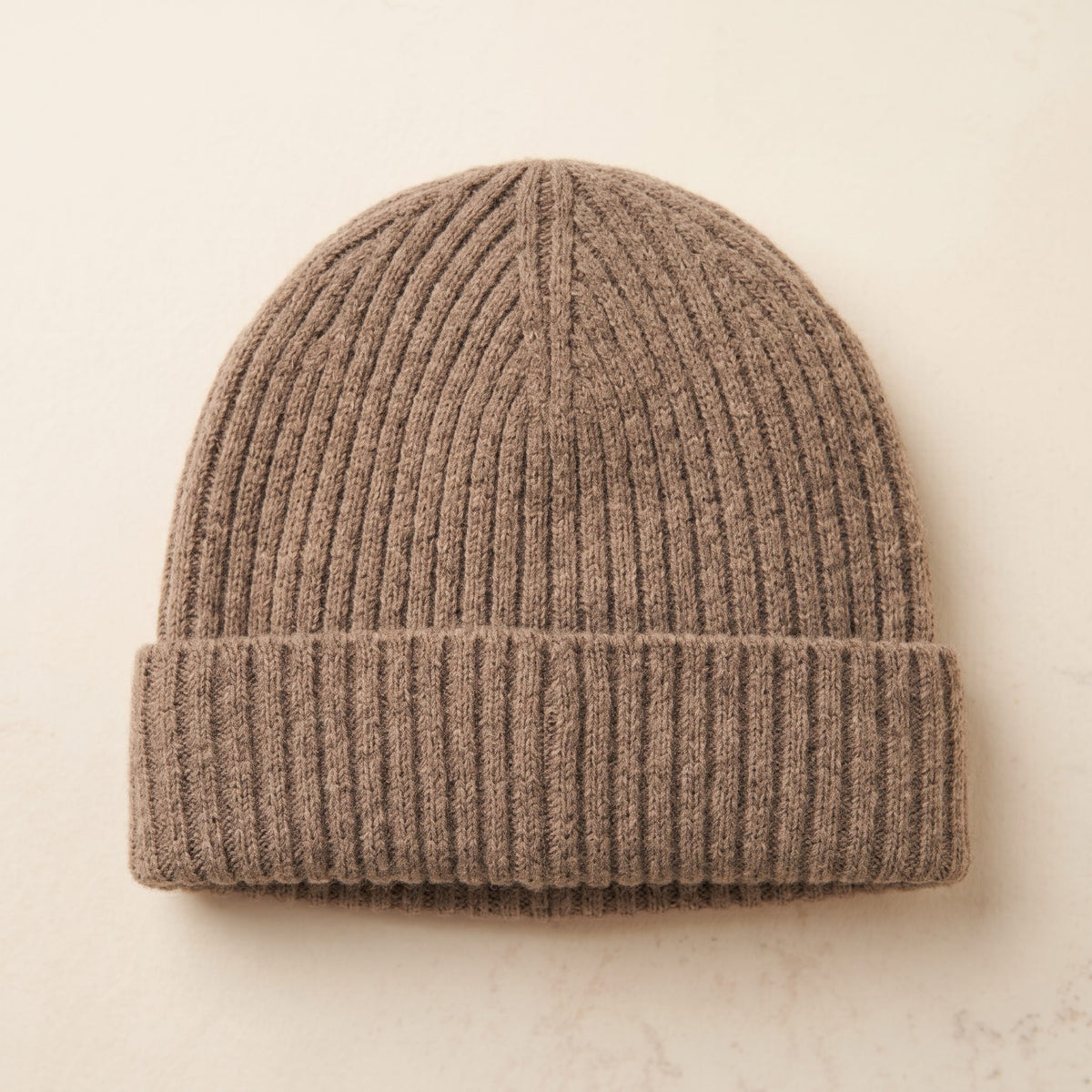 WRBR Women's Cashmere Beanie - Haven Ribbed Brown 1