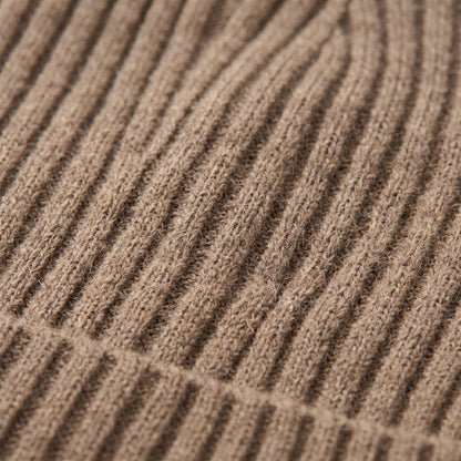 WRBR Women's Cashmere Beanie - Haven Ribbed Brown 2