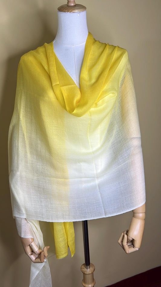 100% Pure Himalayan Cashmere Pashmina Shawl - Mustang Collection Saffron
