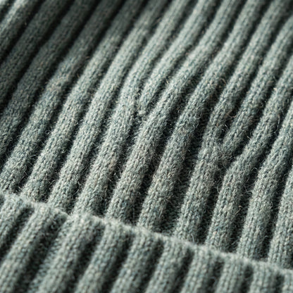HRHJ Men's Cashmere Beanie - Haven Ribbed Heathered Jade 3