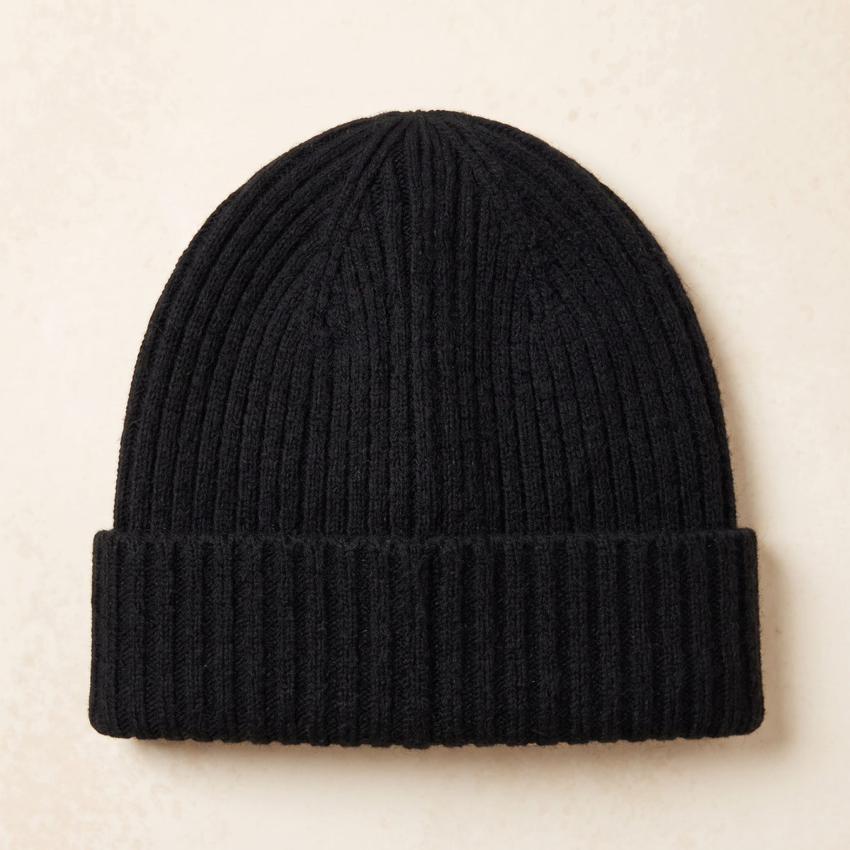 HBB03 Men's Cashmere Beanie - Haven Ribbed Black 2