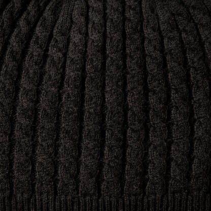 HBB05 Men's Cashmere Beanie - Heritage Cable Knit Black 2