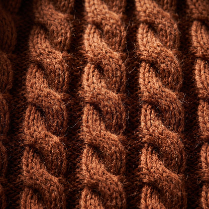 WCAM Women's Cashmere Beanie - Heritage Cable Knit Amber 2