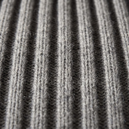WRMM Women's Undyed Cashmere Beanie - Haven Ribbed Mid Grey Melange 3