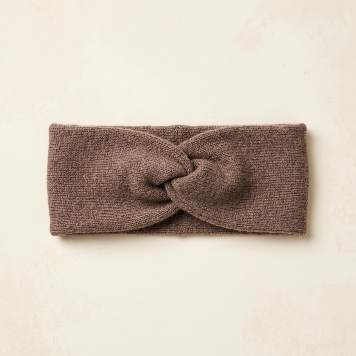 Gomba twisted-front cashmere headband in Brown, flat front