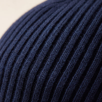 HRNV Men's Cashmere Beanie - Haven Ribbed Navy 1