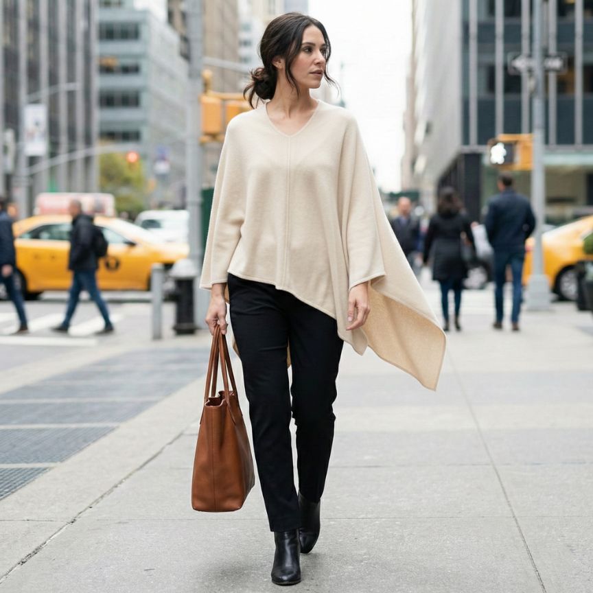 The V-Neck Poncho | 100% Pure Himalayan Cashmere