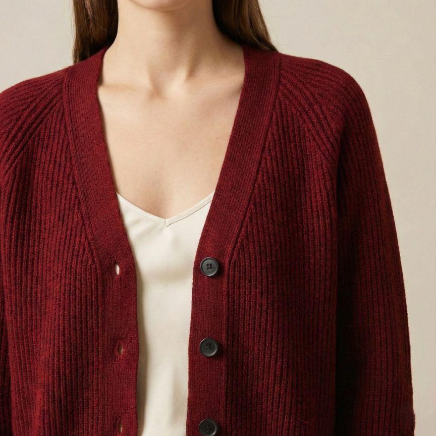The Lhotse V-Neck Cardigan Chunky Knit Himalayan Cashmere For Women