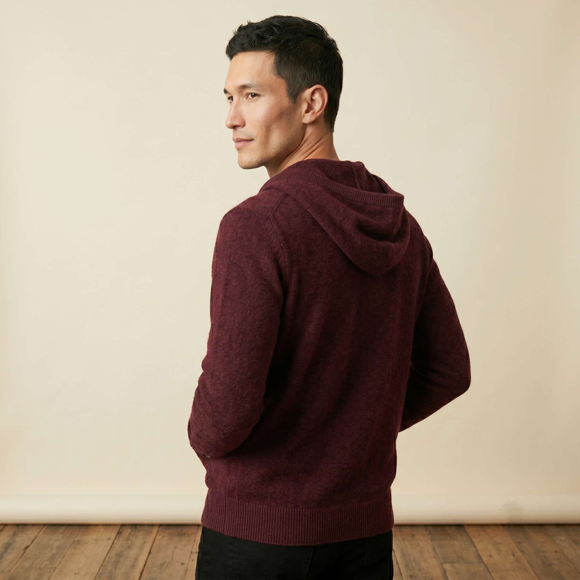 Original Kora Zip Himalayan Cashmere Hoodie For Men — Himalayan cashmere, view 7