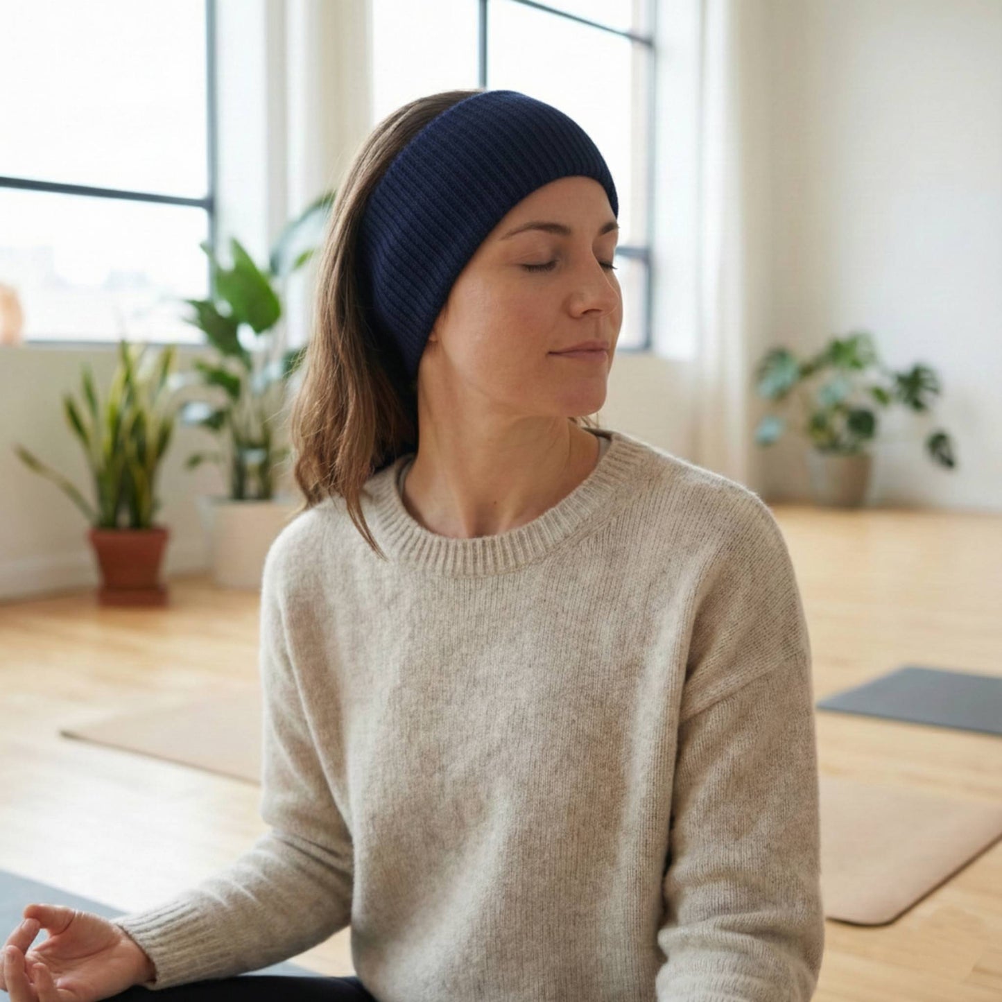 Aura Headband | 100% Pure Himalayan Cashmere Ear Warmer | 2-Ply 16 Micron Hand-Knit Wrap