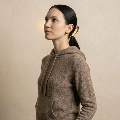 100% Undyed Cashmere Women's Hoodie — Chemical-Free Natural Chyangra Cashmere