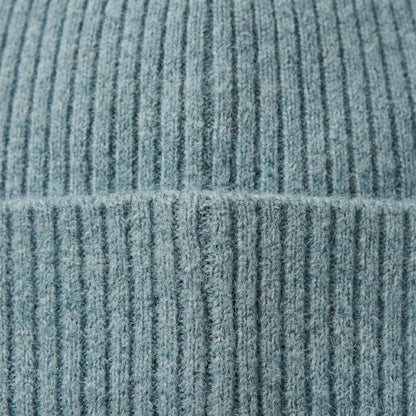 WRAQ Women's Cashmere Beanie - Haven Ribbed Aqua 2