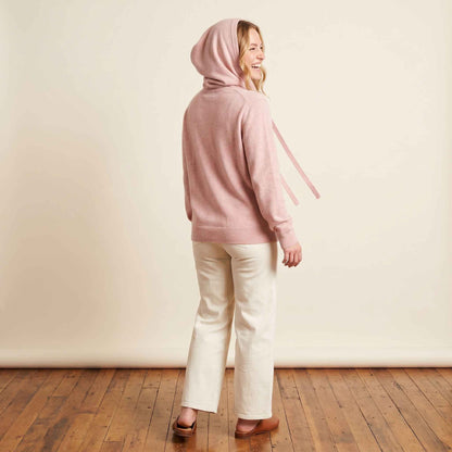 100% Cashmere Women's Pullover Hoodie — 2-Ply 16-Micron Himalayan Cashmere