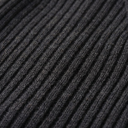 HRDM Men's Undyed Cashmere Beanie - Haven Ribbed Dark Grey Melange 2