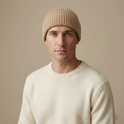 Haven Ribbed Cashmere Beanie | 100% Pure Himalayan Men