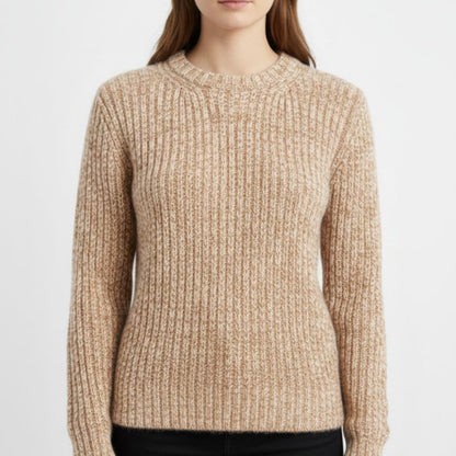 Ella Ribbed Hand-Knitted Himalayan Cashmere Sweater For Women