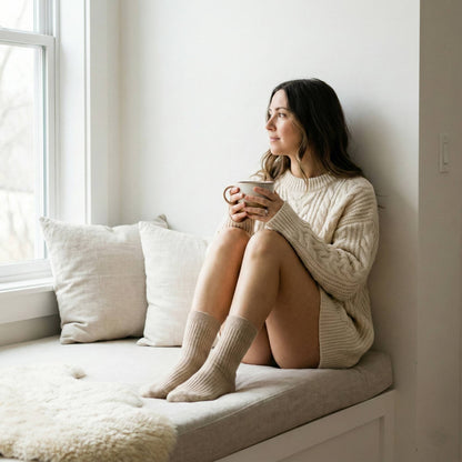 Pure Cashmere Knee Socks Women's | Solace Luxury | Handmade