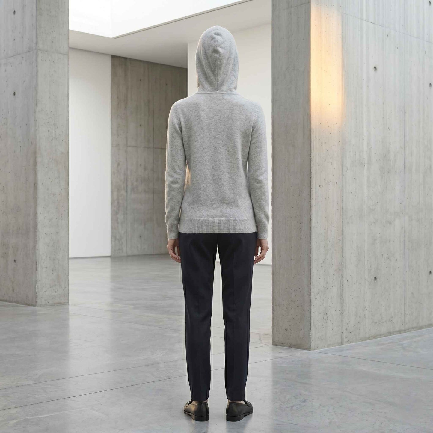 100% Undyed Cashmere Women's Hoodie — Chemical-Free Natural Chyangra Cashmere