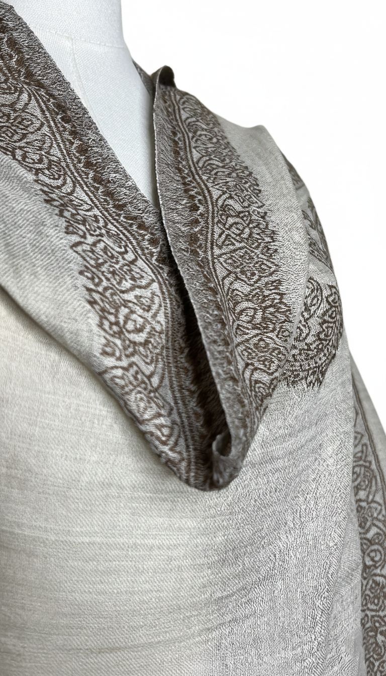 100% Pure Himalayan Cashmere Pashmina Shawl - Signature Neutral & Pattern Collection