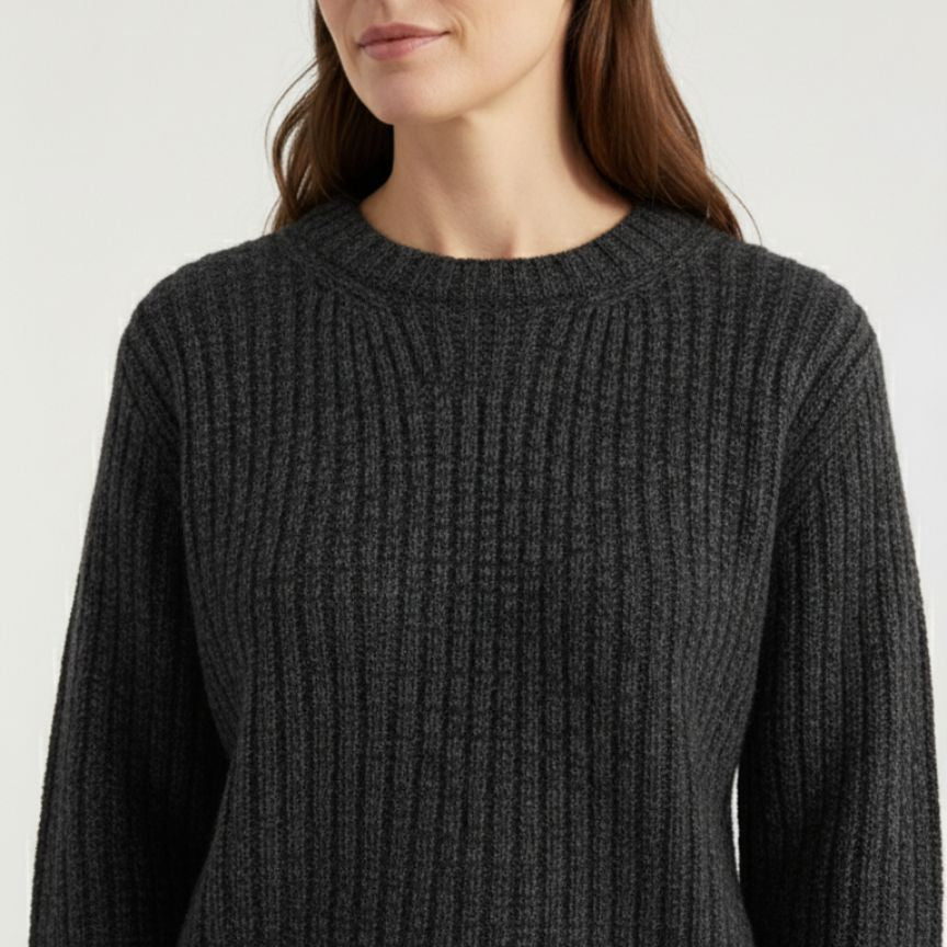 Ella Ribbed Hand-Knitted Himalayan Cashmere Sweater For Women