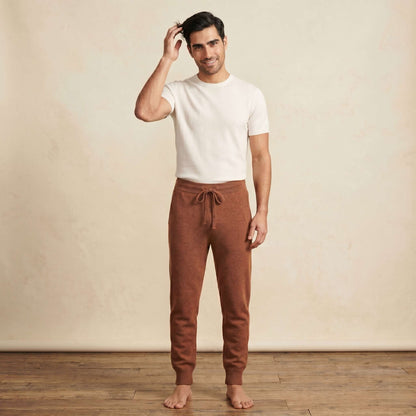 The Zenith Pure Himalayan Cashmere Jogger For Men in Caramel — Himalayan cashmere, view 1