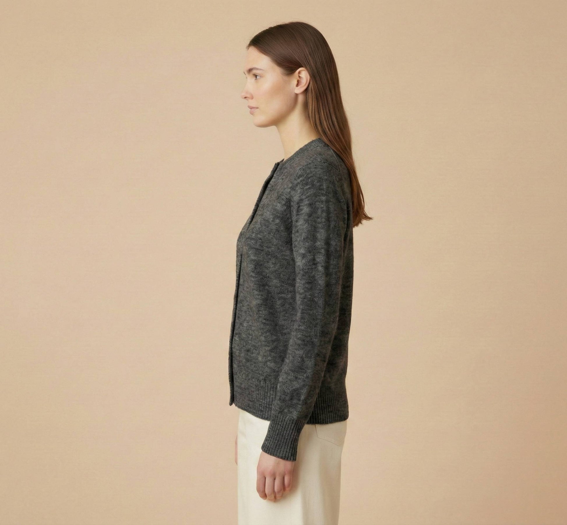 Undyed Himalayan Cashmere Pokhara Cardigan For Women