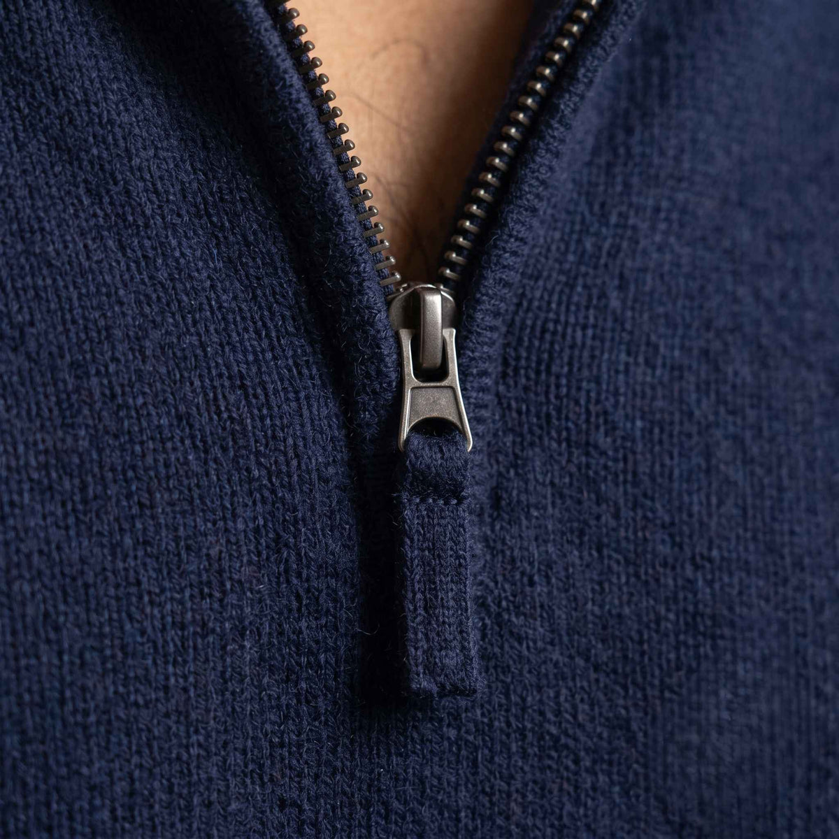 Men's cashmere half-zip sweater, Embrace in Dark Navy - view 1