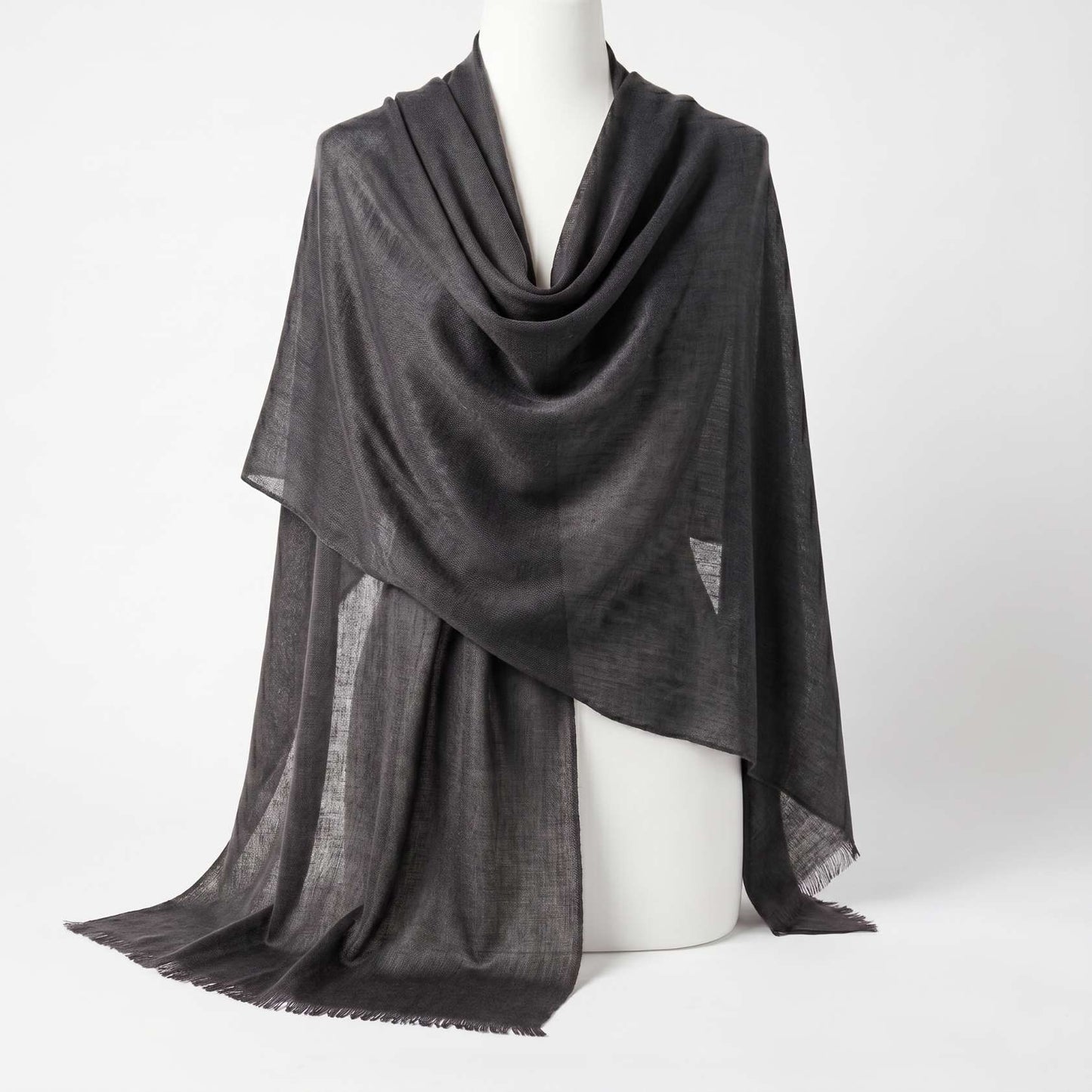 Himalayan Mist and Twilight Grey Cashmere Pashmina Shawl
