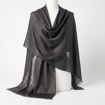 Himalayan Mist and Twilight Grey Cashmere Pashmina Shawl