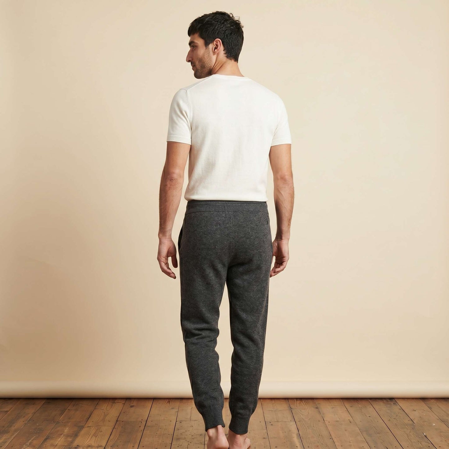 Zenith Natural Undyed Himalayan Cashmere Jogger For Men — Himalayan cashmere, view 9