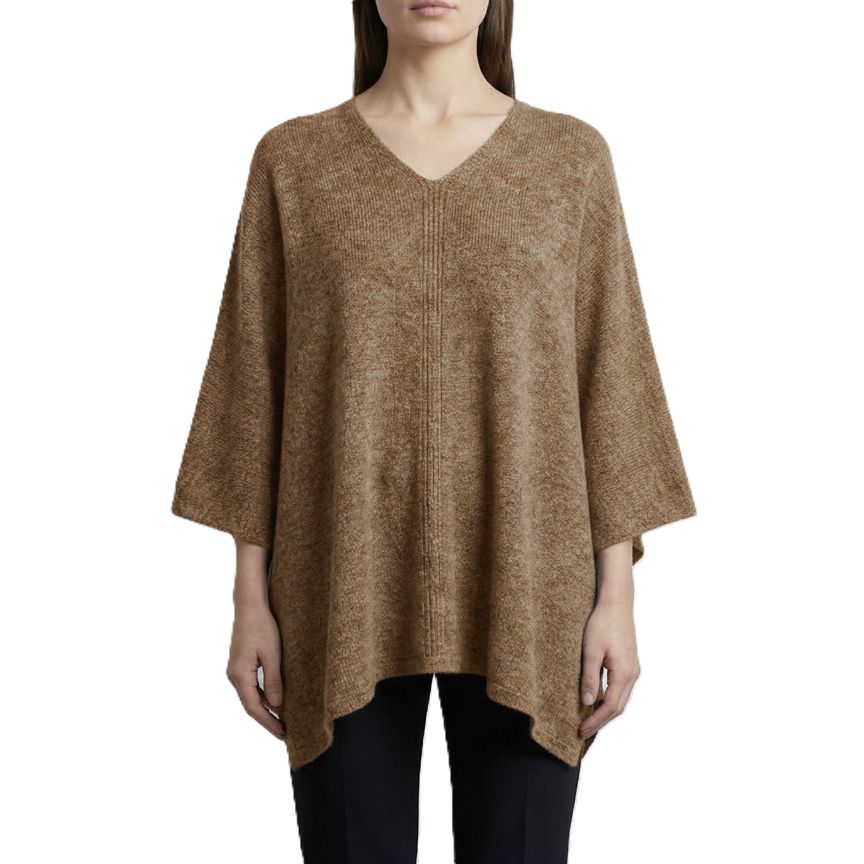 The V-Neck Poncho | 100% Undyed Pure Himalayan Cashmere
