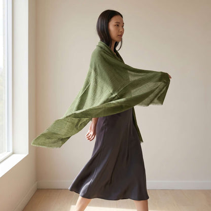 Jewel Tones and Mountain Skies Cashmere Pashmina Shawl