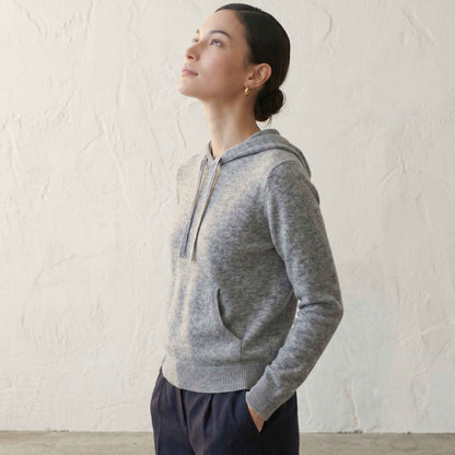 100% Undyed Cashmere Women's Hoodie — Chemical-Free Natural Chyangra Cashmere