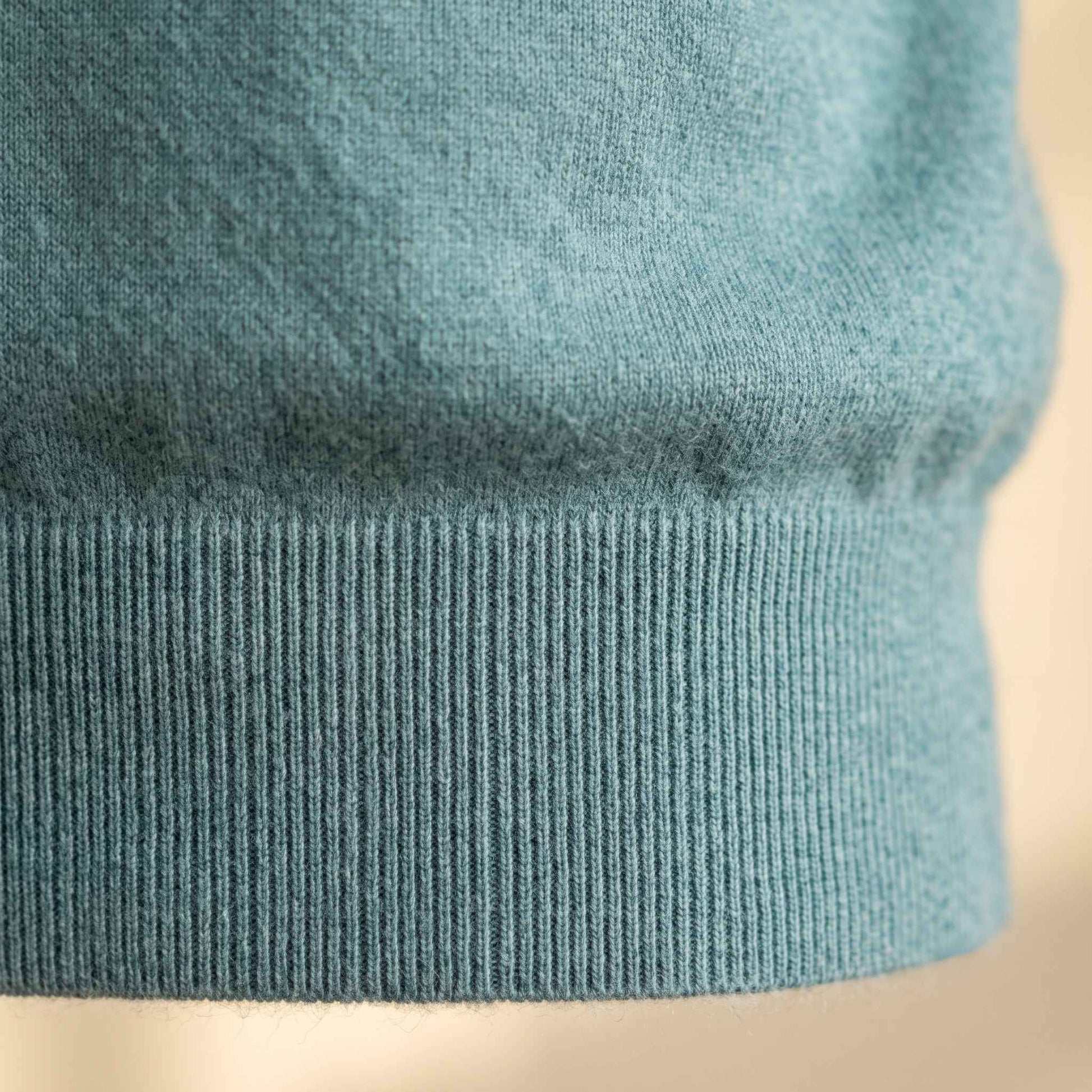 Men's cashmere half-zip sweater, Embrace in Heathered Jade - view 7