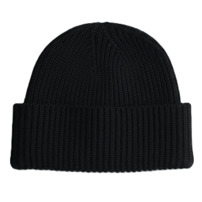 Deep Onyx Noma 100% Pure Himalayan Cashmere Hand-Knit Beanie
