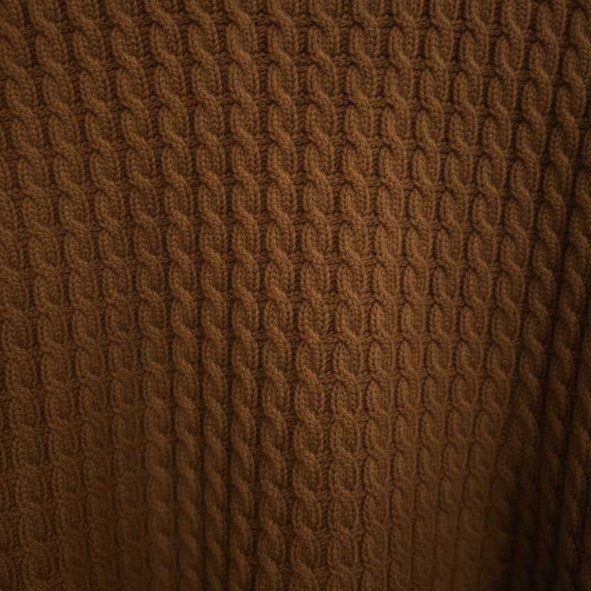 Brown Atlas Cable Hand-Knitted Pure Cashmere Sweater