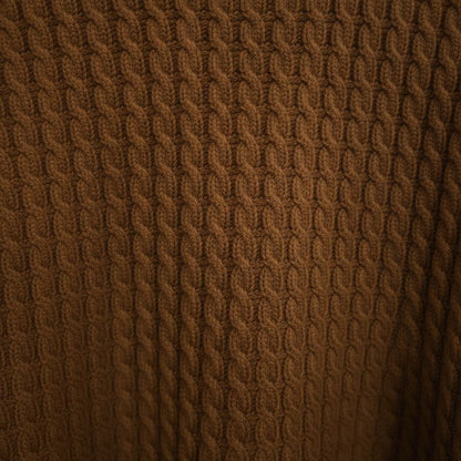Brown Atlas Cable Hand-Knitted Pure Cashmere Sweater