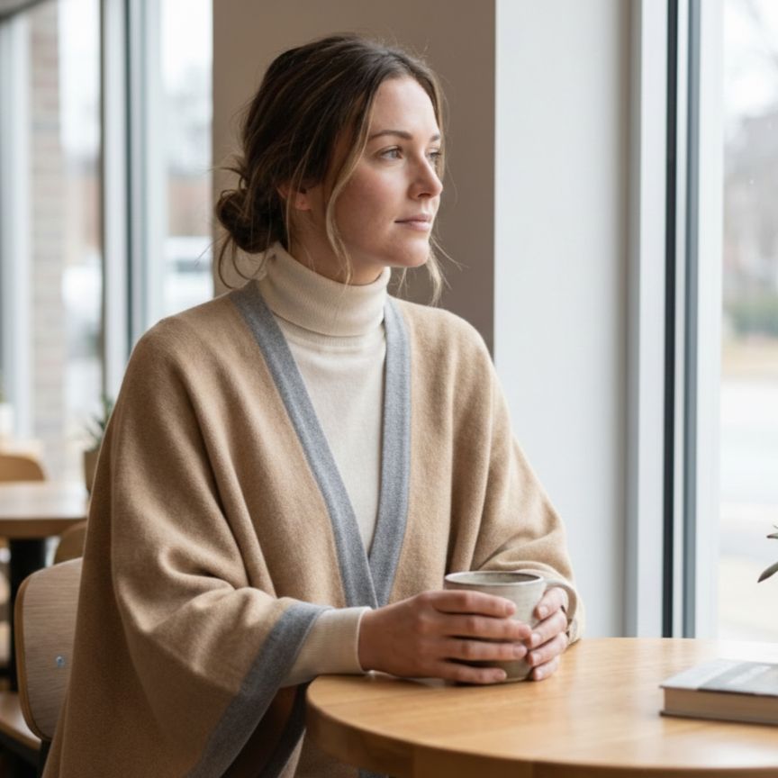 The Artisan Cape | 100% Undyed Pure Himalayan Cashmere