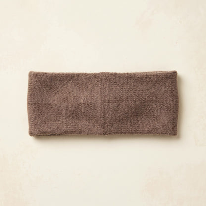 Gomba twisted-front cashmere headband in Brown, flat back