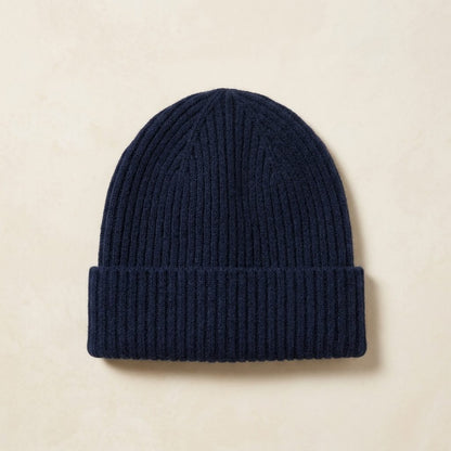 HRNV Men's Cashmere Beanie - Haven Ribbed Navy 2